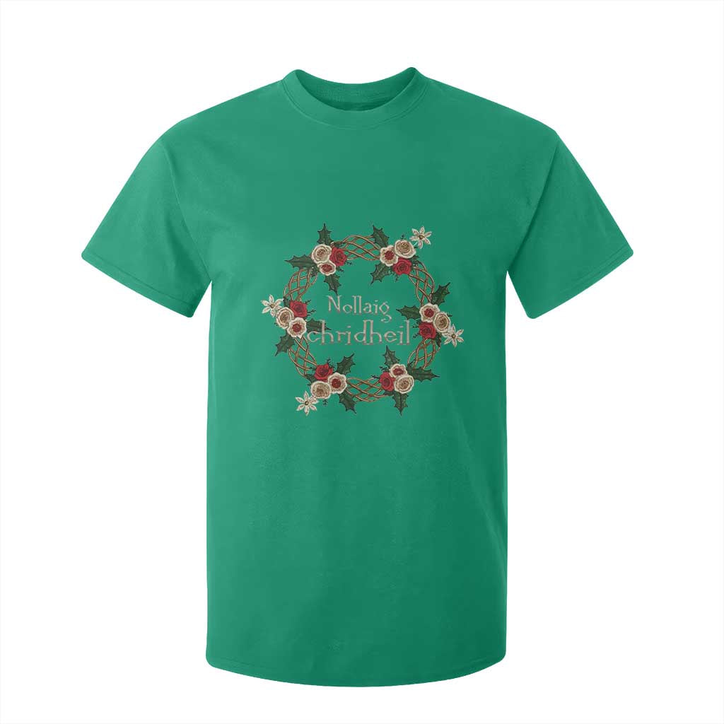 Scottish Celtic Christmas Nollaig Chridheil T Shirt For Kid Xmas Wreath TS11 Irish Green Print Your Wear