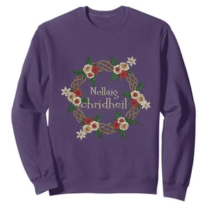 Scottish Celtic Christmas Nollaig Chridheil Sweatshirt Xmas Wreath TS11 Purple Print Your Wear