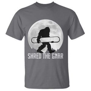 Funny Bigfoot Snowboarding T Shirt Shred The Gnar Moon Snowboard TS11 Charcoal Print Your Wear