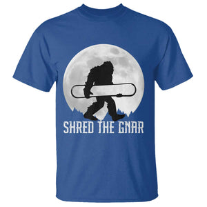 Funny Bigfoot Snowboarding T Shirt Shred The Gnar Moon Snowboard TS11 Royal Blue Print Your Wear