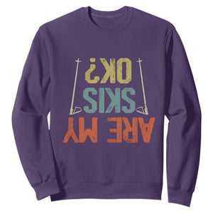 Funny Skiing Sweatshirt Are My Skis Ok Winter Sport Downhill Skier TS11 Purple Print Your Wear