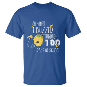 Funny 100th Day Of School Bee T Shirt Oh Honey I Buzzed Through 100 Days Of School TS11 Royal Blue Print Your Wear