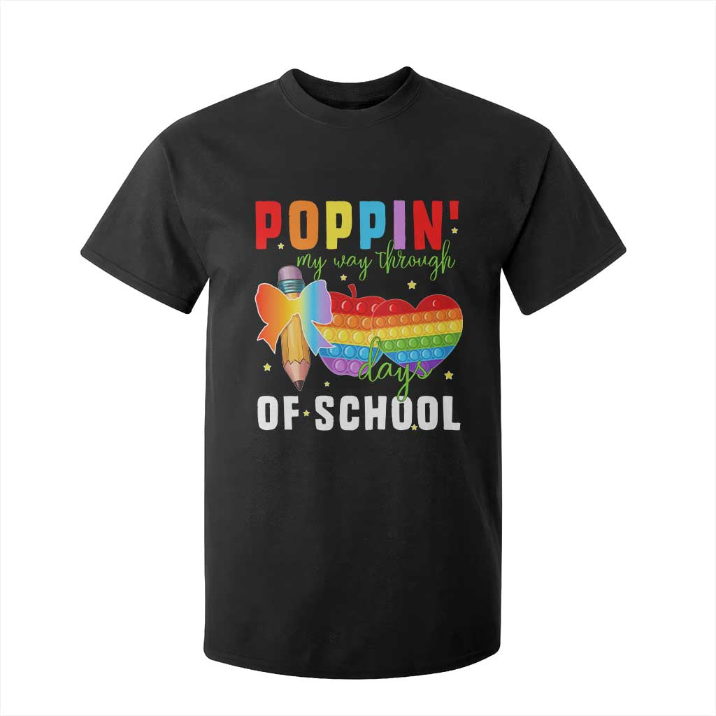 Funny Poppin' My Way Through 100 Day T Shirt For Kid TS11 Black Print Your Wear