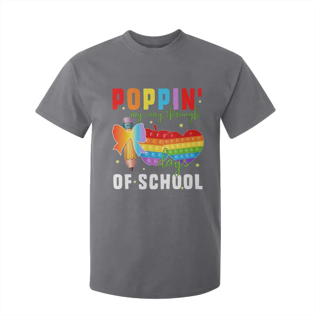 Funny Poppin' My Way Through 100 Day T Shirt For Kid TS11 Charcoal Print Your Wear