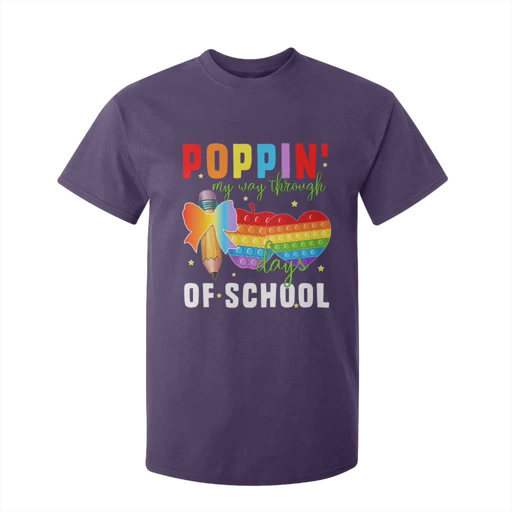 Funny Poppin' My Way Through 100 Day T Shirt For Kid TS11 Purple Print Your Wear