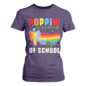 Funny Poppin' My Way Through 100 Day T Shirt For Women TS11 Purple Print Your Wear