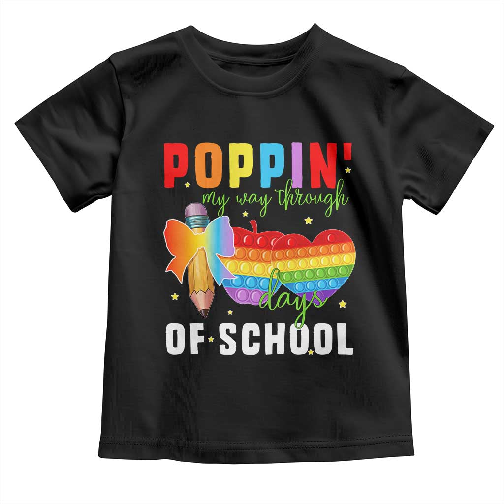 Funny Poppin' My Way Through 100 Day Toddler T Shirt TS11 Black Print Your Wear