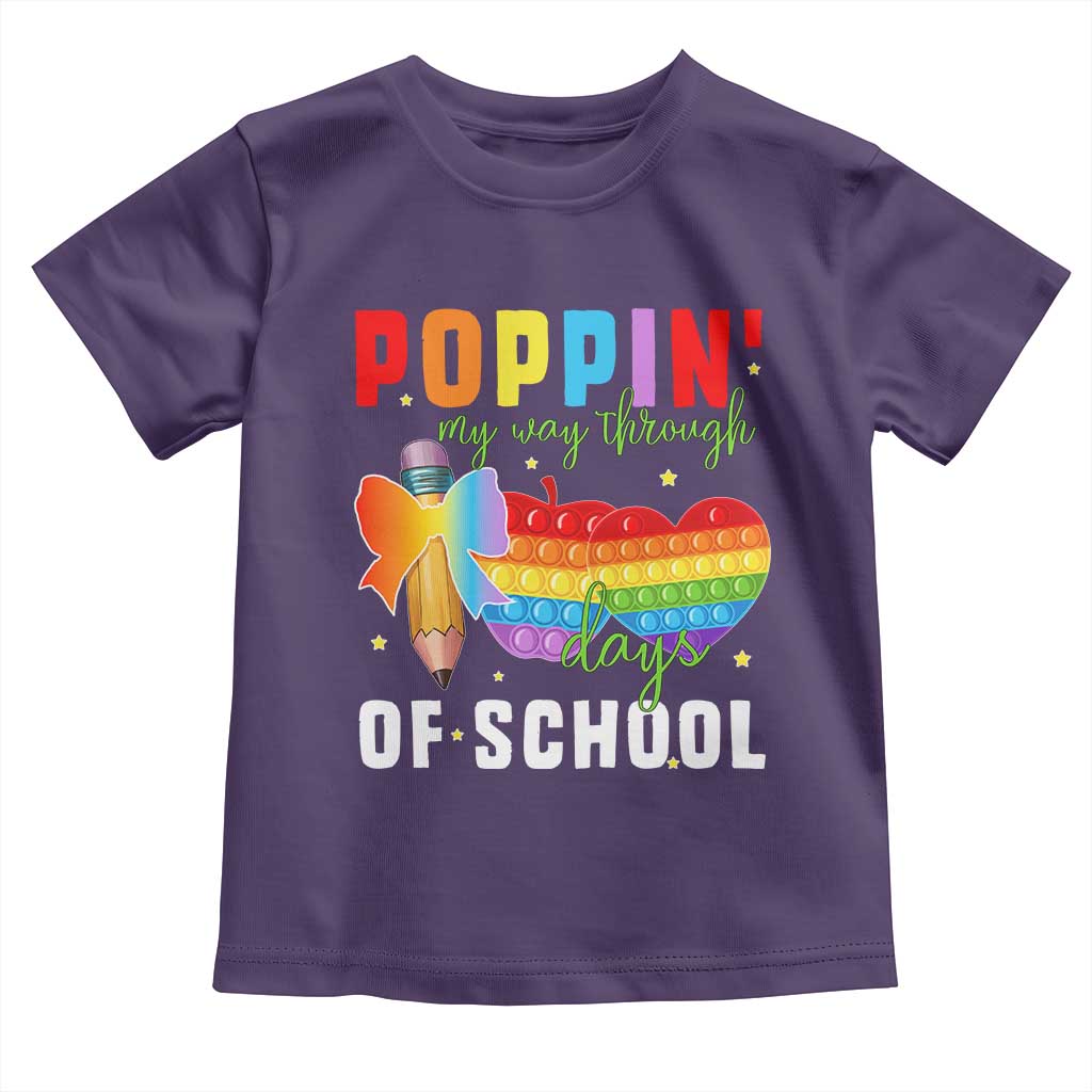Funny Poppin' My Way Through 100 Day Toddler T Shirt TS11 Purple Print Your Wear