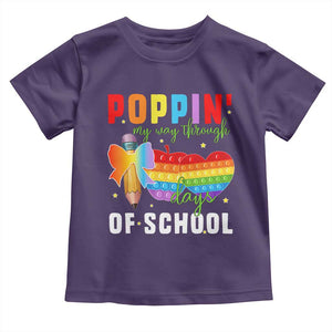 Funny Poppin' My Way Through 100 Day Toddler T Shirt TS11 Purple Print Your Wear