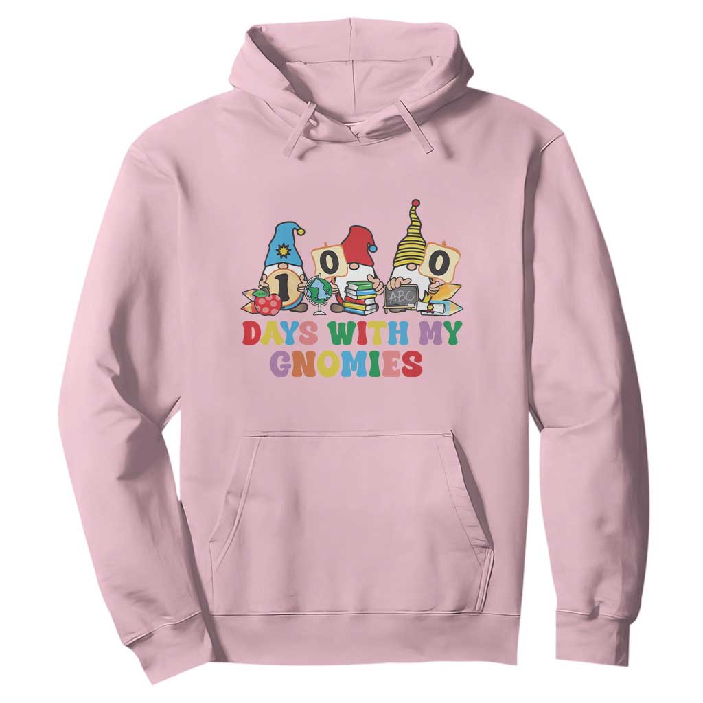 Funny 100 Days With My Gnomies Hoodie 100th Day of School TS11 Light Pink Print Your Wear