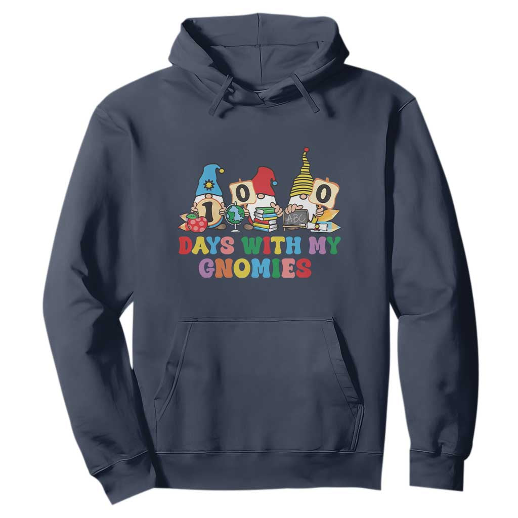 Funny 100 Days With My Gnomies Hoodie 100th Day of School TS11 Navy Print Your Wear