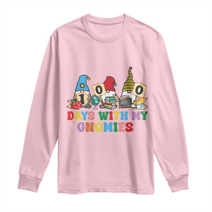 Funny 100 Days With My Gnomies Long Sleeve Shirt 100th Day of School TS11 Light Pink Print Your Wear