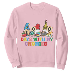 Funny 100 Days With My Gnomies Sweatshirt 100th Day of School TS11 Light Pink Print Your Wear