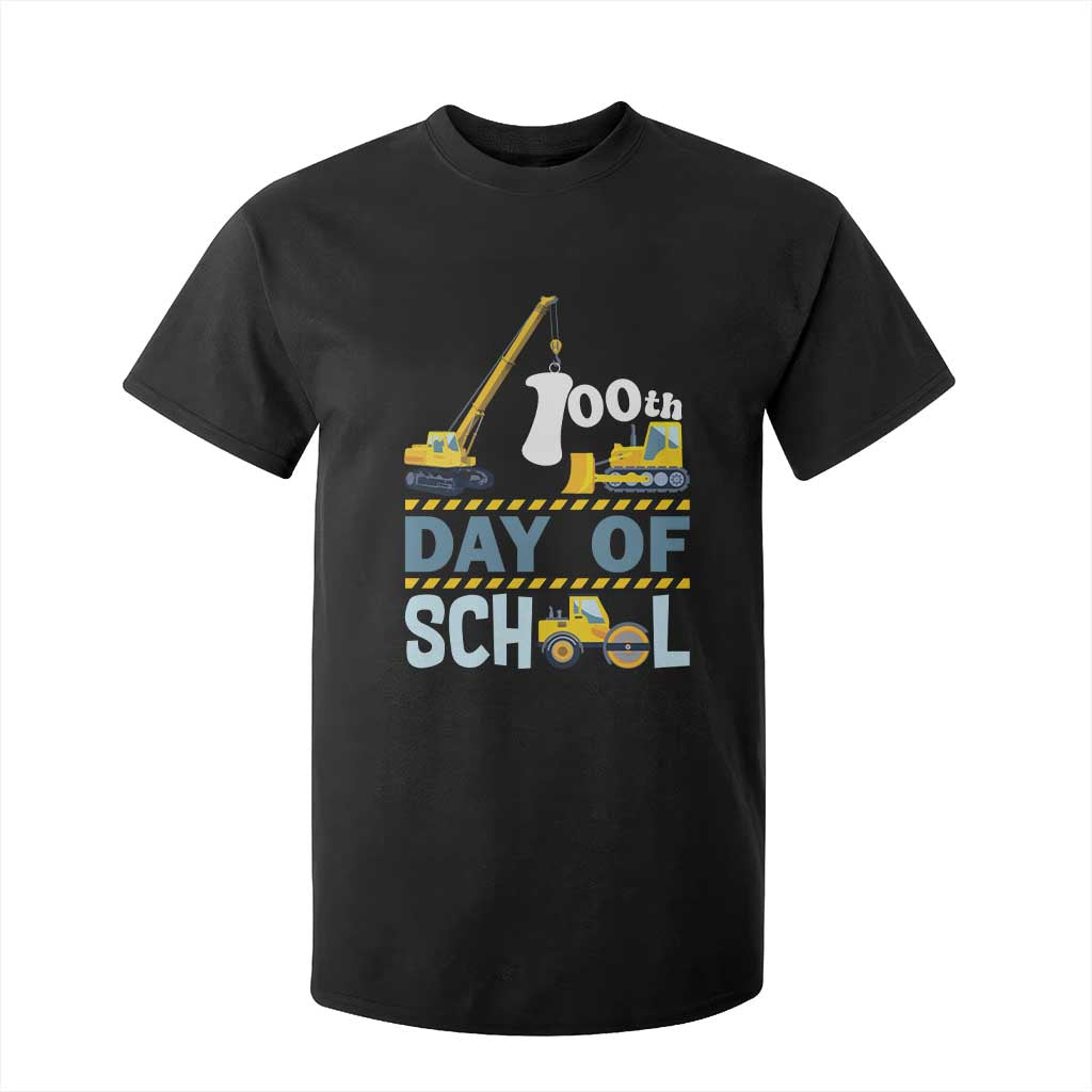Funny 100TH Days Of School Construction T Shirt For Kid Vehicle Excavators TS11 Black Print Your Wear