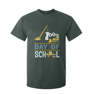 Funny 100TH Days Of School Construction T Shirt For Kid Vehicle Excavators TS11 Dark Forest Green Print Your Wear