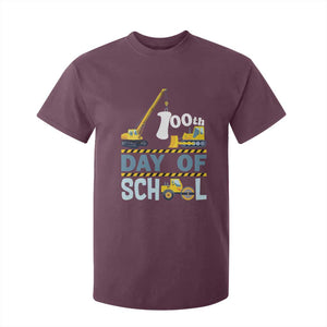 Funny 100TH Days Of School Construction T Shirt For Kid Vehicle Excavators TS11 Maroon Print Your Wear