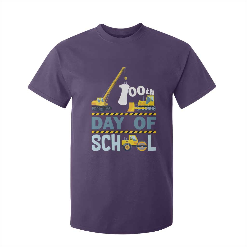 Funny 100TH Days Of School Construction T Shirt For Kid Vehicle Excavators TS11 Purple Print Your Wear