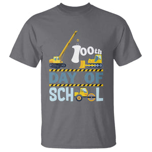 Funny 100TH Days Of School Construction T Shirt Vehicle Excavators TS11 Charcoal Print Your Wear