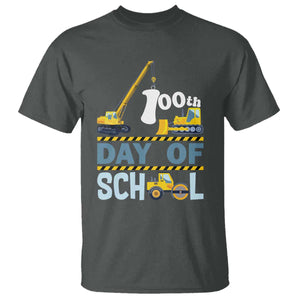 Funny 100TH Days Of School Construction T Shirt Vehicle Excavators TS11 Dark Heather Print Your Wear