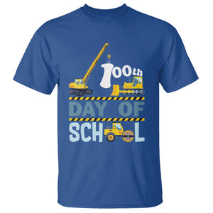 Funny 100TH Days Of School Construction T Shirt Vehicle Excavators TS11 Royal Blue Print Your Wear
