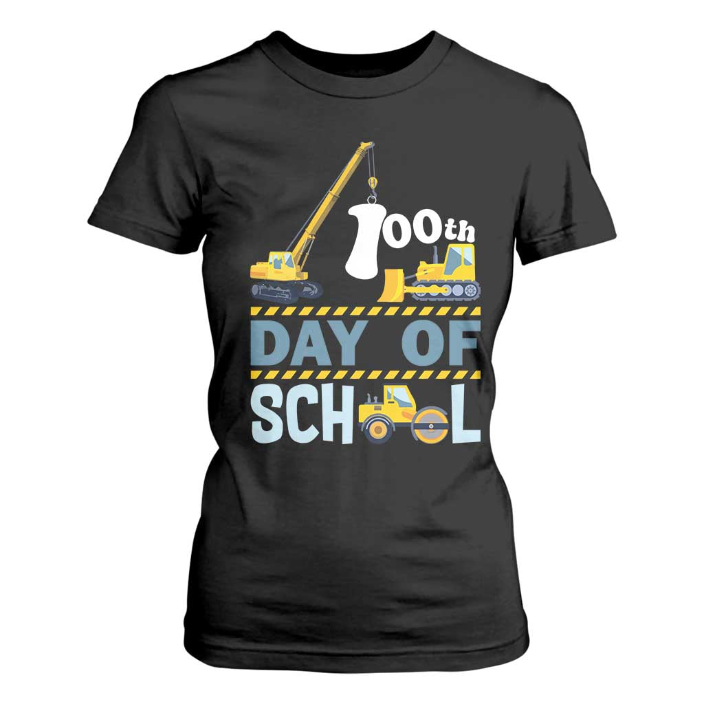 Funny 100TH Days Of School Construction T Shirt For Women Vehicle Excavators TS11 Black Print Your Wear