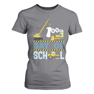 Funny 100TH Days Of School Construction T Shirt For Women Vehicle Excavators TS11 Charcoal Print Your Wear