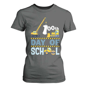 Funny 100TH Days Of School Construction T Shirt For Women Vehicle Excavators TS11 Dark Heather Print Your Wear