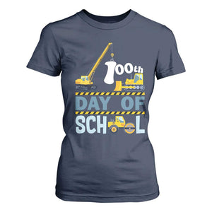 Funny 100TH Days Of School Construction T Shirt For Women Vehicle Excavators TS11 Navy Print Your Wear