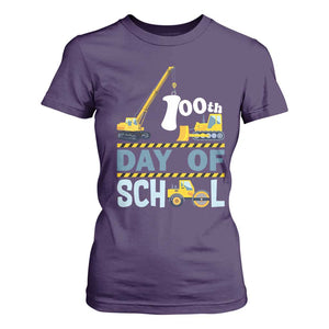 Funny 100TH Days Of School Construction T Shirt For Women Vehicle Excavators TS11 Purple Print Your Wear