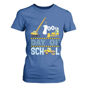 Funny 100TH Days Of School Construction T Shirt For Women Vehicle Excavators TS11 Royal Blue Print Your Wear