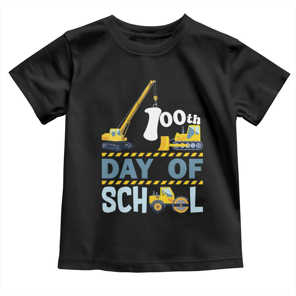 Funny 100TH Days Of School Construction Toddler T Shirt Vehicle Excavators TS11 Black Print Your Wear