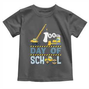 Funny 100TH Days Of School Construction Toddler T Shirt Vehicle Excavators TS11 Dark Heather Print Your Wear