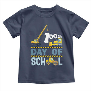 Funny 100TH Days Of School Construction Toddler T Shirt Vehicle Excavators TS11 Navy Print Your Wear