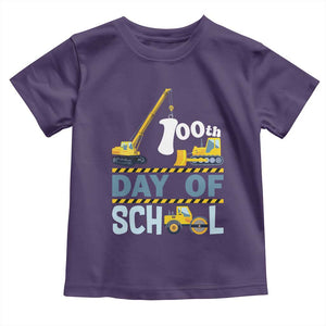 Funny 100TH Days Of School Construction Toddler T Shirt Vehicle Excavators TS11 Purple Print Your Wear