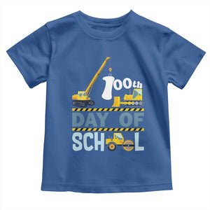 Funny 100TH Days Of School Construction Toddler T Shirt Vehicle Excavators TS11 Royal Blue Print Your Wear