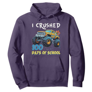 Funny I Crushed 100 Days Of School Hoodie Monster Truck 100th Day Of School TS11 Purple Print Your Wear