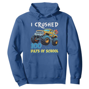 Funny I Crushed 100 Days Of School Hoodie Monster Truck 100th Day Of School TS11 Royal Blue Print Your Wear