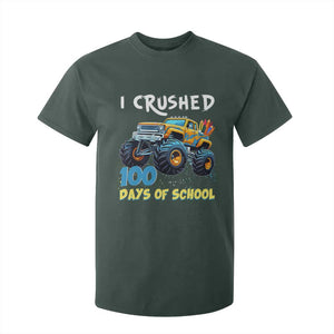 Funny I Crushed 100 Days Of School T Shirt For Kid Monster Truck 100th Day Of School TS11 Dark Forest Green Print Your Wear