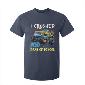 Funny I Crushed 100 Days Of School T Shirt For Kid Monster Truck 100th Day Of School TS11 Navy Print Your Wear