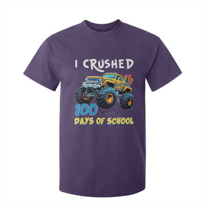 Funny I Crushed 100 Days Of School T Shirt For Kid Monster Truck 100th Day Of School TS11 Purple Print Your Wear