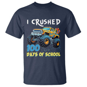 Funny I Crushed 100 Days Of School T Shirt Monster Truck 100th Day Of School TS11 Navy Print Your Wear
