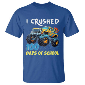 Funny I Crushed 100 Days Of School T Shirt Monster Truck 100th Day Of School TS11 Royal Blue Print Your Wear