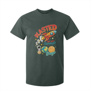 Funny Blasted My Way Through 100 Days T Shirt For Kid 100 Days Of School TS11 Dark Forest Green Print Your Wear
