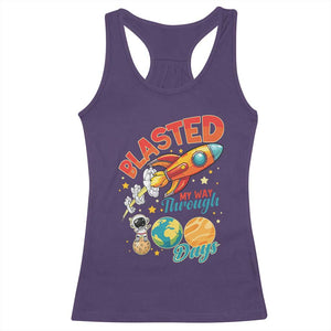 Funny Blasted My Way Through 100 Days Racerback Tank Top 100 Days Of School TS11 Purple Print Your Wear