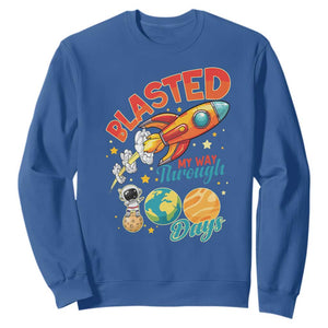 Funny Blasted My Way Through 100 Days Sweatshirt 100 Days Of School TS11 Royal Blue Print Your Wear