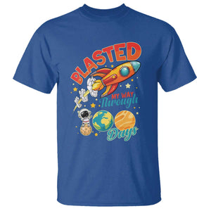 Funny Blasted My Way Through 100 Days T Shirt 100 Days Of School TS11 Royal Blue Print Your Wear