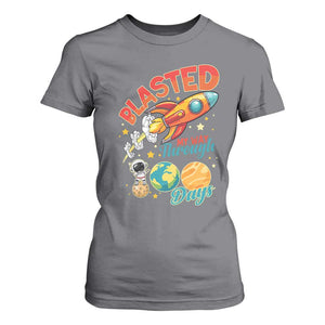 Funny Blasted My Way Through 100 Days T Shirt For Women 100 Days Of School TS11 Charcoal Print Your Wear