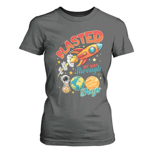 Funny Blasted My Way Through 100 Days T Shirt For Women 100 Days Of School TS11 Dark Heather Print Your Wear