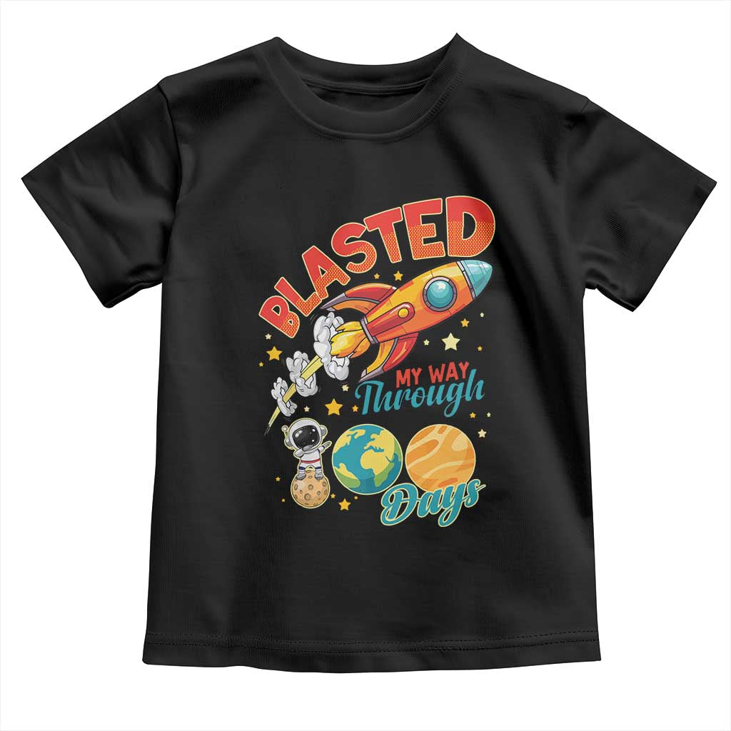 Funny Blasted My Way Through 100 Days Toddler T Shirt 100 Days Of School TS11 Black Print Your Wear