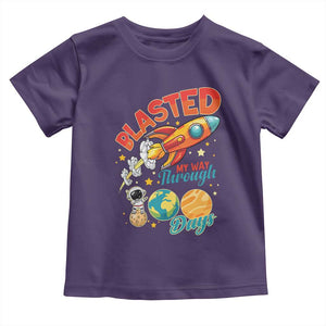 Funny Blasted My Way Through 100 Days Toddler T Shirt 100 Days Of School TS11 Purple Print Your Wear